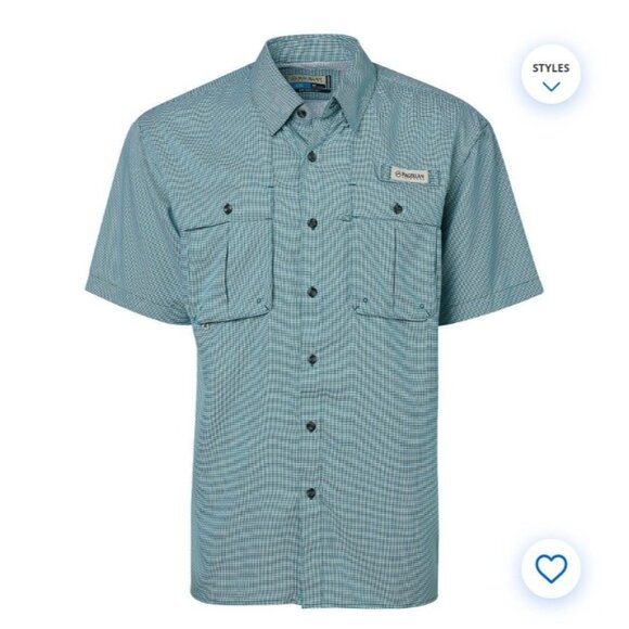 Magellan Outdoors Men's Aransas Pass Mini Check Short Sleeve Shirt - 2XL - Picture 9 of 11
